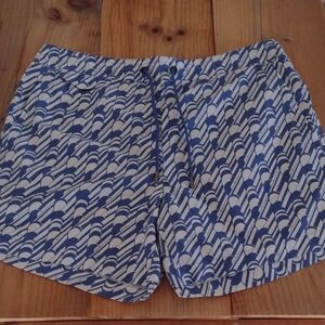 Ted Baker Blue and White Patterned Drawstring Waist Swim Shorts Size 6 36" W